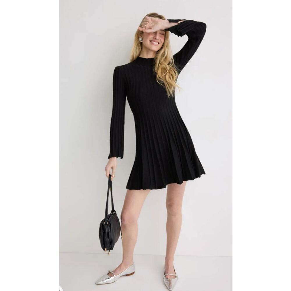 Maje Short Knit Dress in Black Size 34